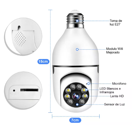 Camaras De Seguridad Tipo Bombillo Wifi