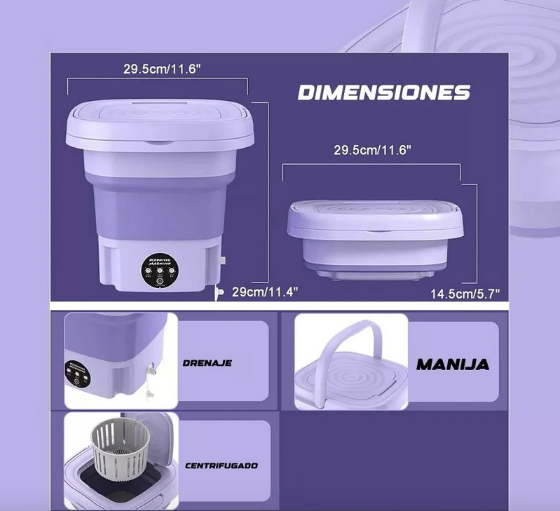 Mini Lavadora De Ropa Plegable Portátil