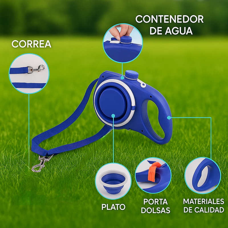 Correa con cantimplora para perro