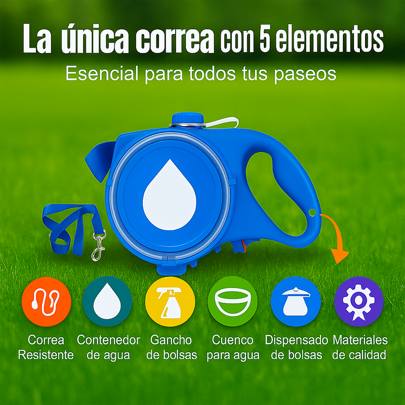Correa con cantimplora para perro