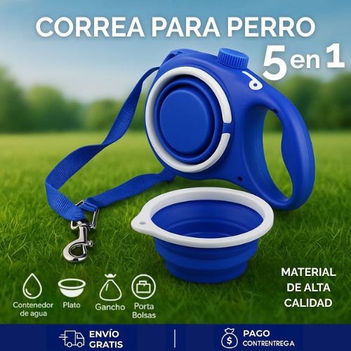 Correa con cantimplora para perro